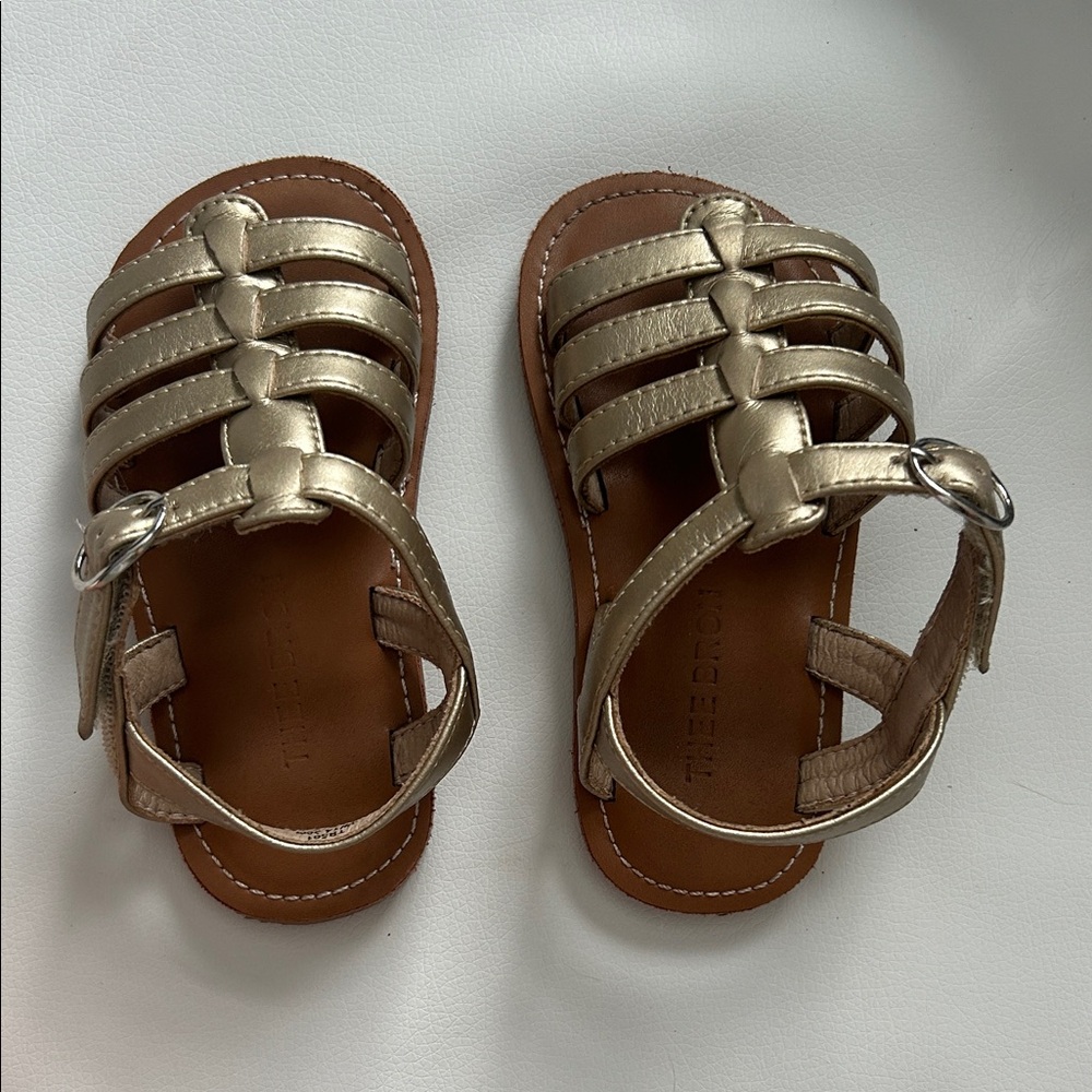 Thee Bron Metallic Gold Kids Sandals